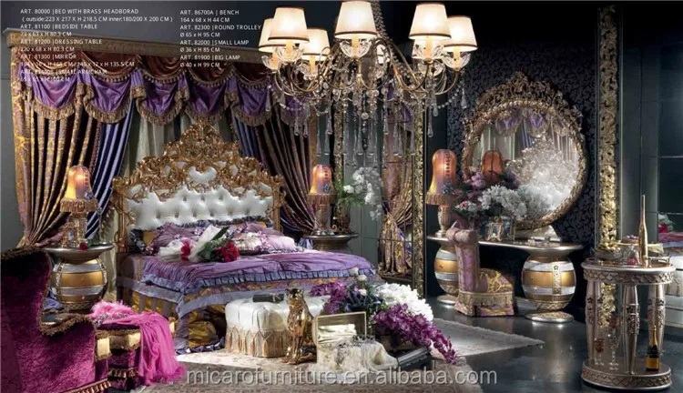 Italian Baroque Style New Model King Size Luxury Wooden Bedroom