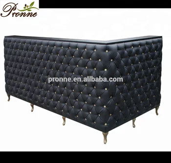 Black L Shaped Modern Nail Salon Reception Desk Reception Counter