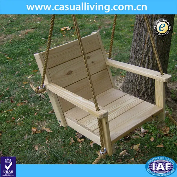silla para columpio de madera