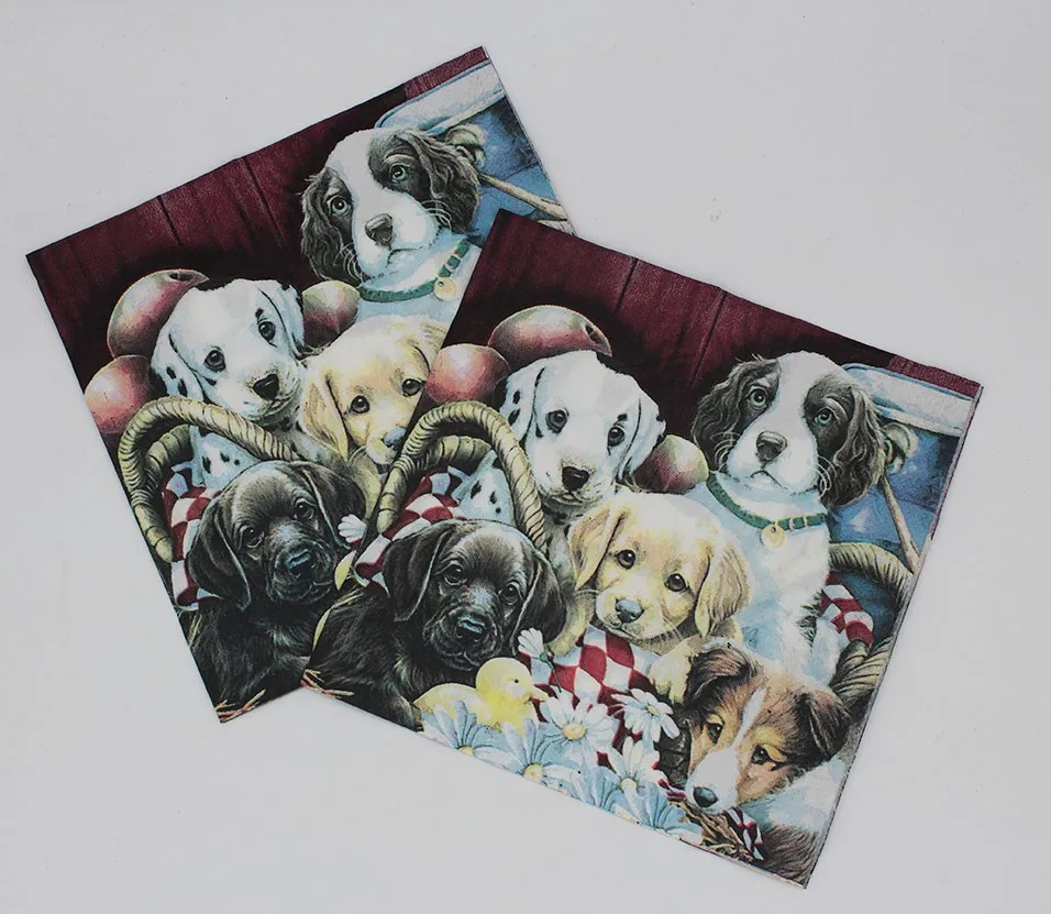 Wholesale Personalize Dog Decorative Paper Napkins Printed For Party