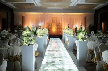 Plain Silver Color Carpet Blank Durable Rayon Wedding Aisle Runner