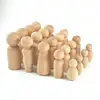 Cheap price wholesale peg people diy natural unpainted wooden peg dolls