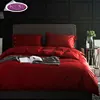 Bedding sets factory expensive red cotton wedding dubai bed sheet set