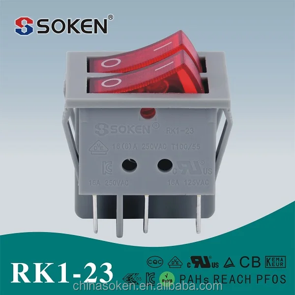 Soken 16a 250vac t100 / 55 kema keur rocker switchInterrupteurs à