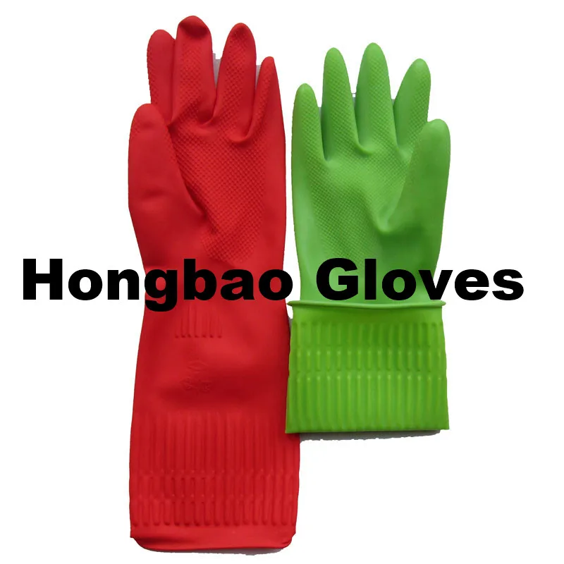 110g Extra Long Sleeve Korea Household Cleaning Waterproof Latex Gloves