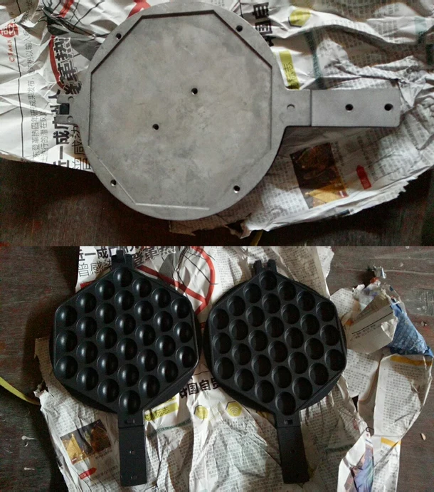 Commercial Non Stick Double Egg Waffle Maker Egg Waffle Iron Bubble