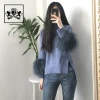 Manufacturers sell women's soft knitted pullovers with beach wool knitted sweaters