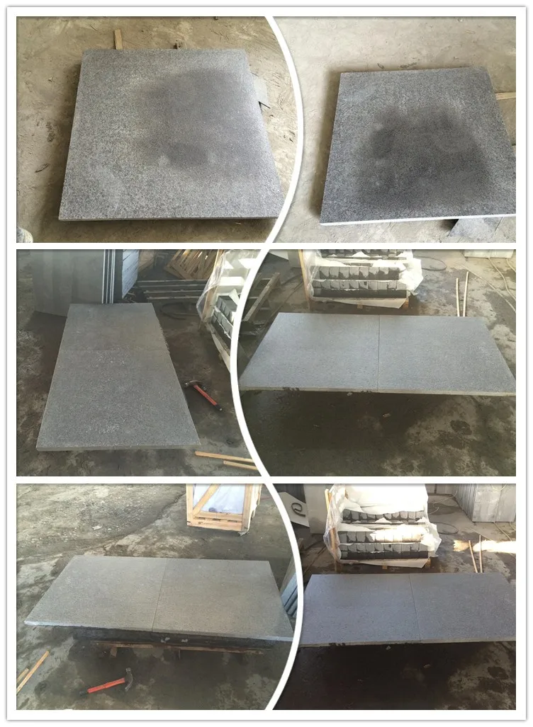 Granito Negro Nero Para Exterior,Acabado Flameado Y Cepillado,2cm De