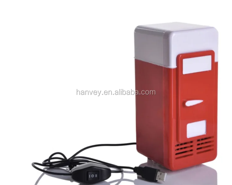 Hanvey Usb Desk Mini Car Fridge Display Battery Powered Glass Door