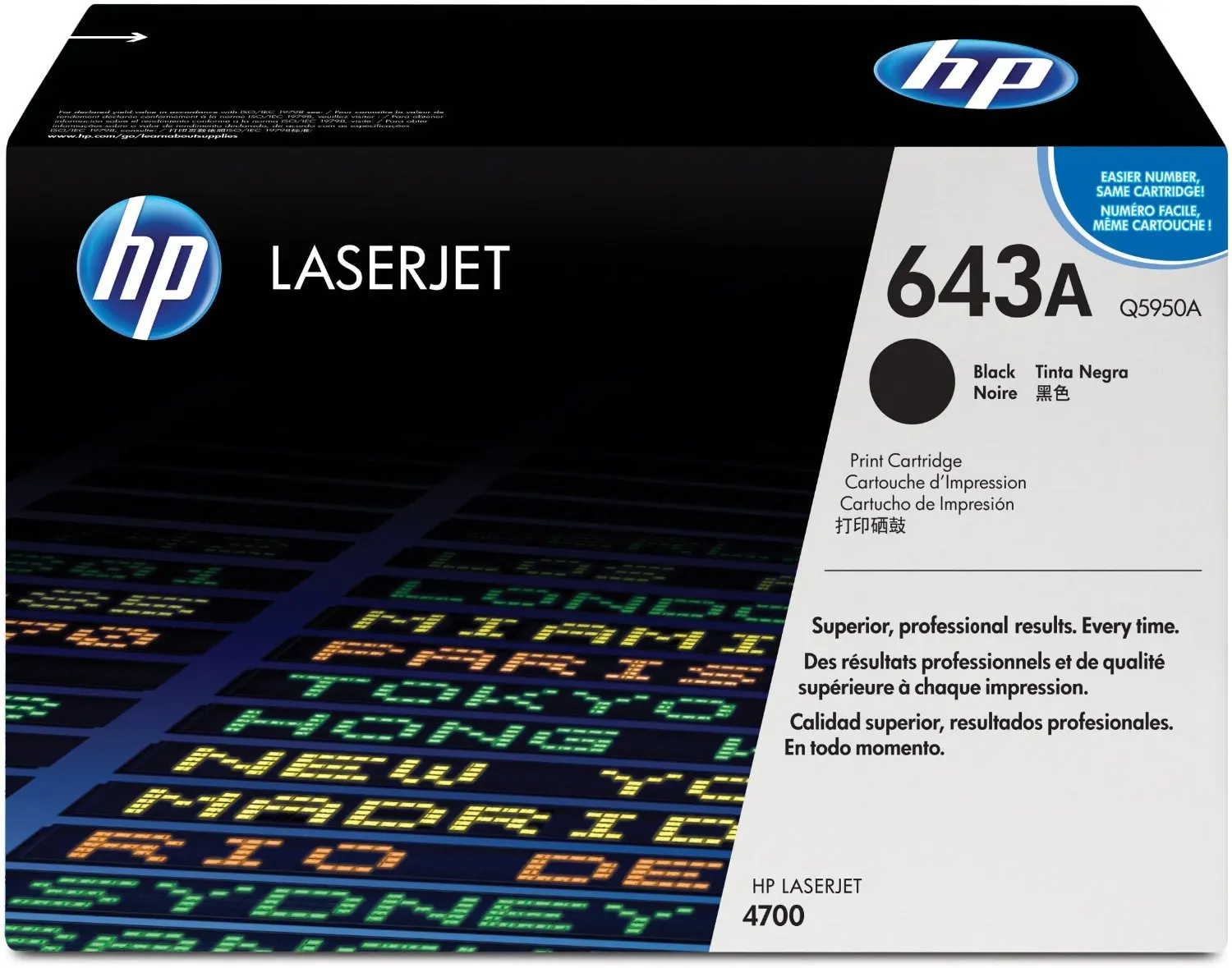 HP 643A (Q5950A) Black Original Toner Cartridge for HP LaserJet 4700