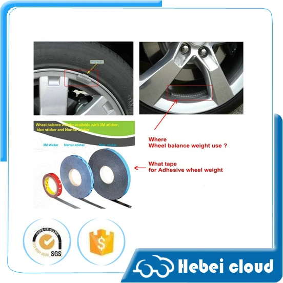 Fe Adhesive Balancing Iron Wheel Weight With Blue Tape For Alloy Rim