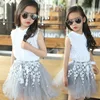 Girls Clothing Sets Summer Cotton Lace T-Shirts+Floral Tutu Skirt 2Pcs Suits Girls Clothes Sets Fashion Princess Kids Outfits