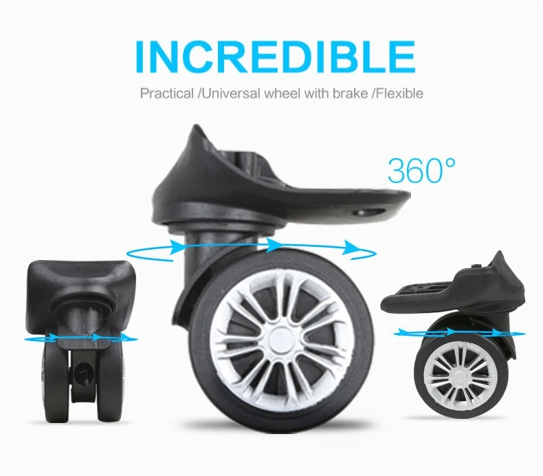 Colorful Swivel Rubber Luggage Parts Ball Bearing Wheel Accessories