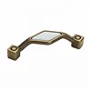 American market antique white diamond rhombic shape ceramic and zinc alloy handle pull knob