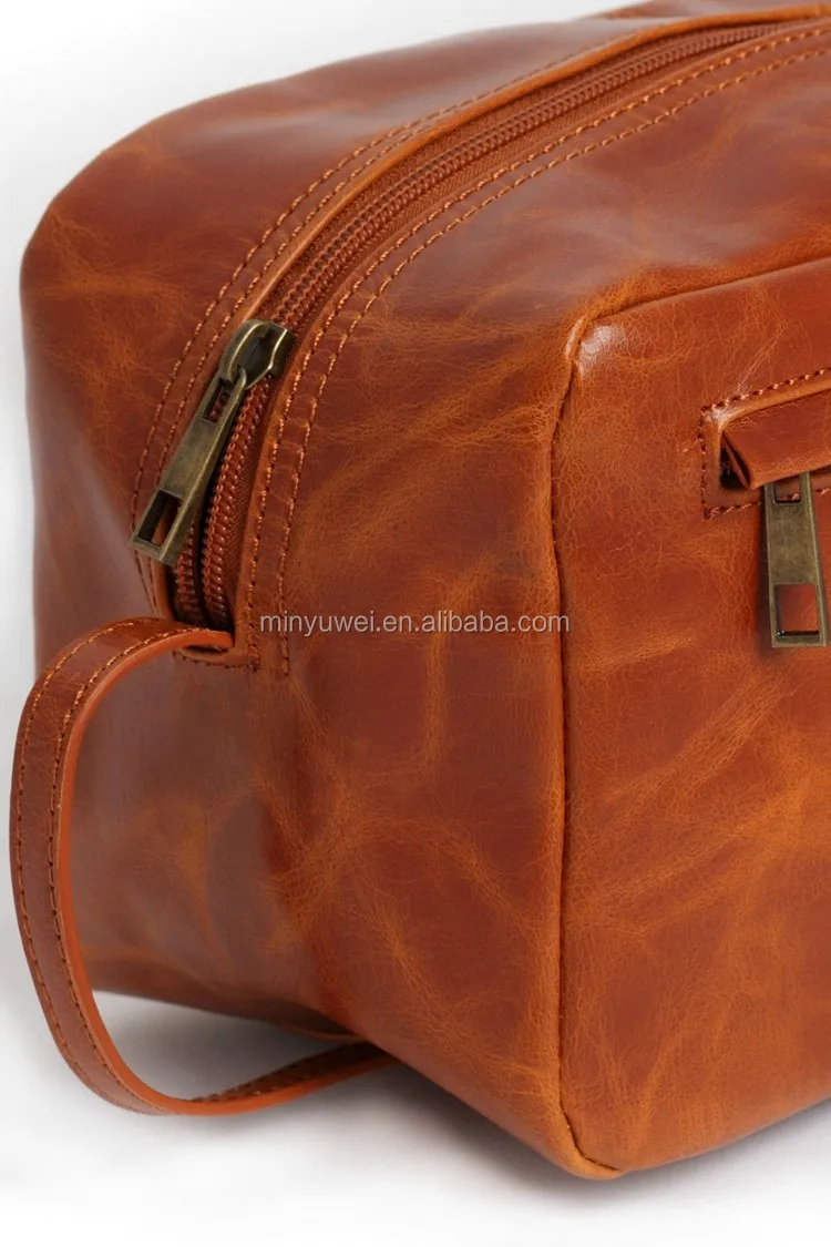 High Quality Mens Traveling Pu Toiletry Bag Leather Toiletry For Men