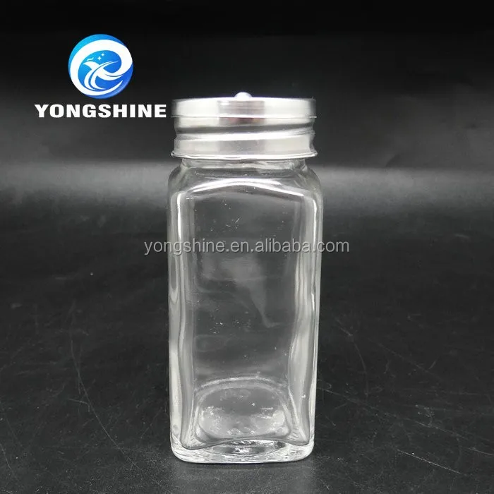 clear glass spice bottles