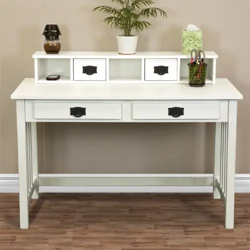 White Solid Wood Writing Desk Home Office Computer Desk For Kids