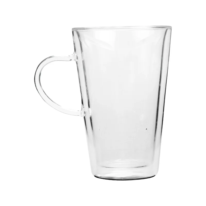 双壁咖啡定制印刷硼硅酸盐玻璃杯具手柄250毫升玻璃