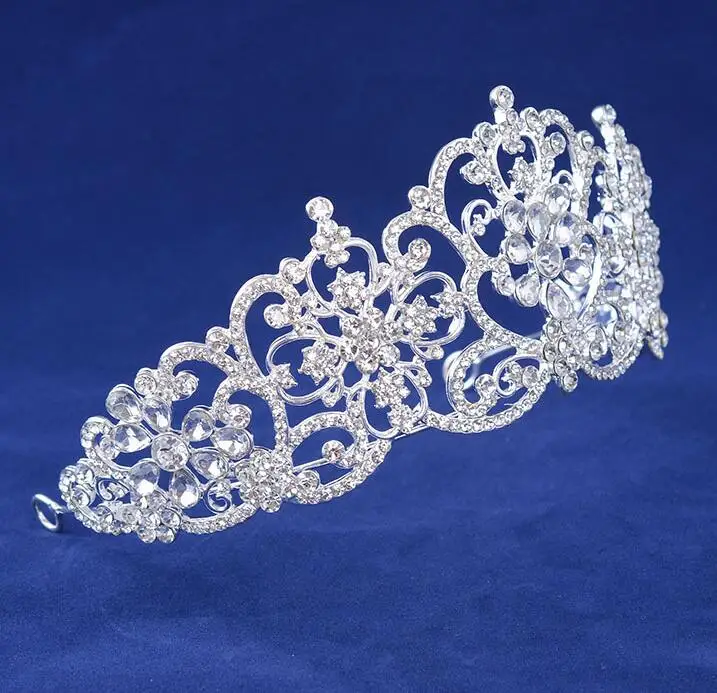 queena 豪华水晶水钻皇家公主新娘 tiaras 皇冠水钻选美冠军新娘头饰