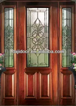 Decorative Glass External Wooden Doors With Side Lite Dj S9111mst