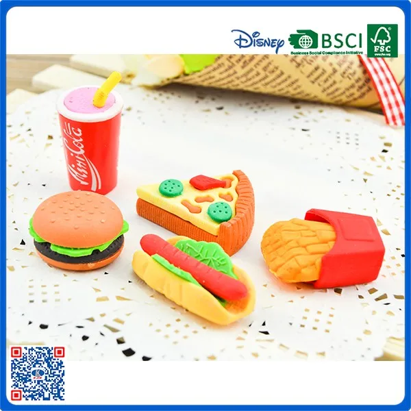3d shaped erasers/food eraser