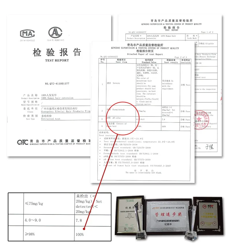 Human hair test report