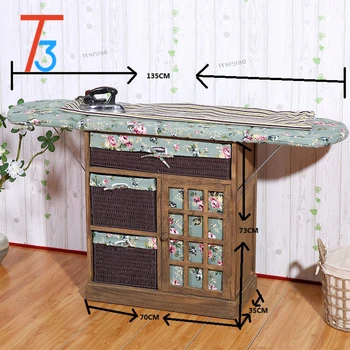 Stand For Clothes Ironing Board Wood Cabinet With Storage Basket