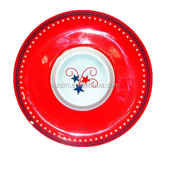 Custom-Made Print Melamine Chip And Dip Tray