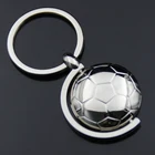 Presente da lembran&ccedil;a chaveiro de metal redondo, 3D de cristal globo futebol chaveiro, zinco liga de estanho globo tellurion terra da corrente chave chaveiro