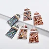 Fashion Jewelry Colorful Acrylic Geometric Statement Earring Blue Shell Resin Drop Earrings for Women