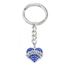 Customize Design Metal Rhinestone Capricorn Charm Keychain Zodiac Sign Key Holder