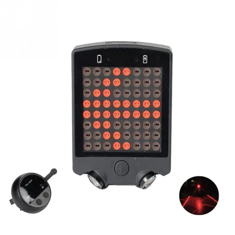 64 Led Wireless Remote Laser Bicycle Rear Light Direction Indicator Usb