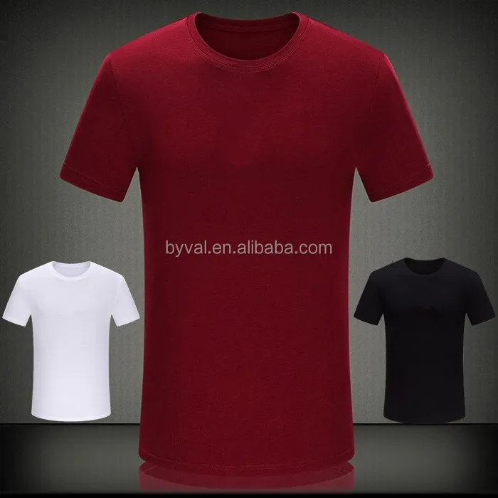 Wholesale Black Blank Polyester/cotton T Shirts For Men Round Neck Short Sleeve T Shirts For Men
