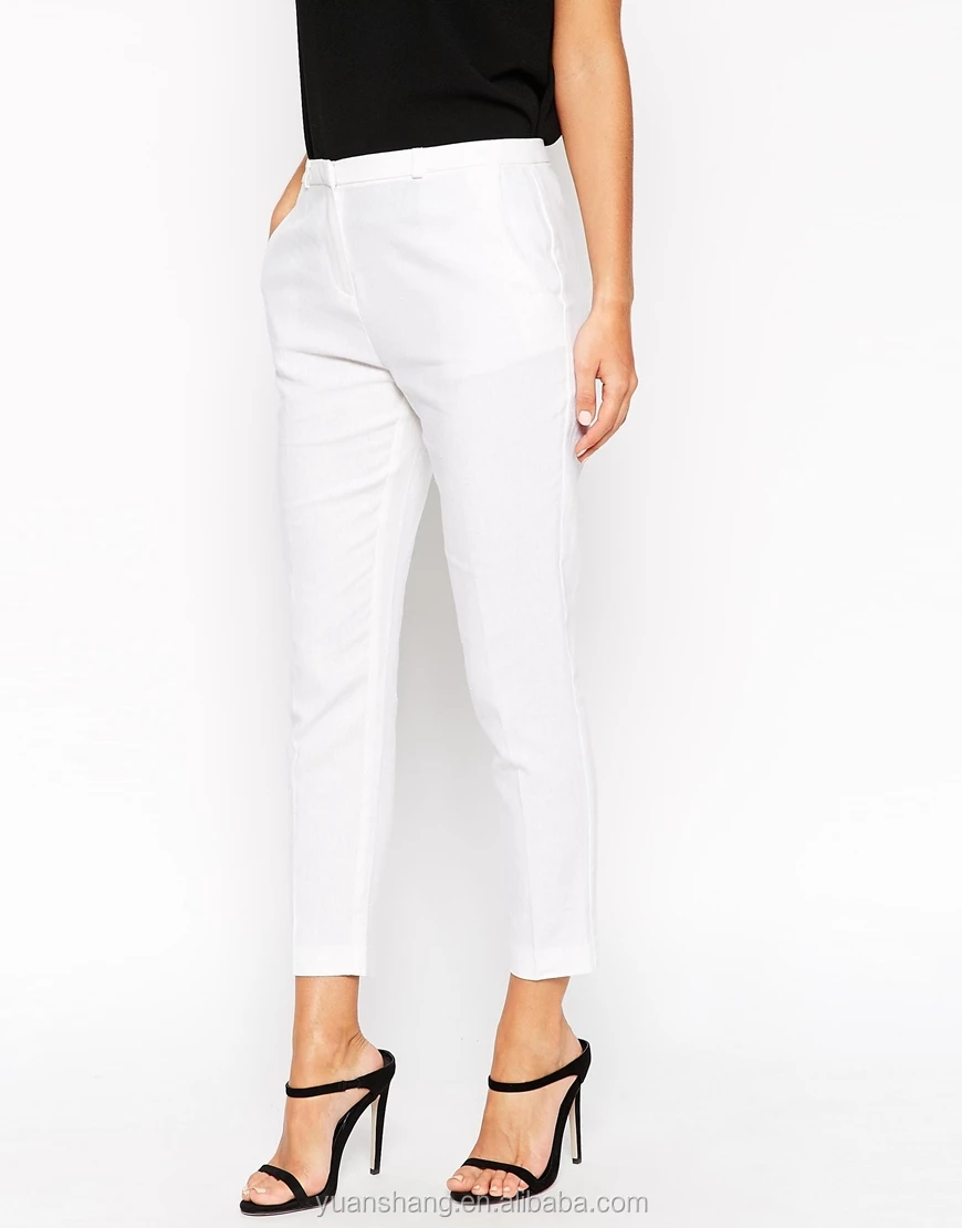 Y Pee Women Linen White Pants Las Office Trousers Y Pee Women Linen White Pants Las Office Trousers