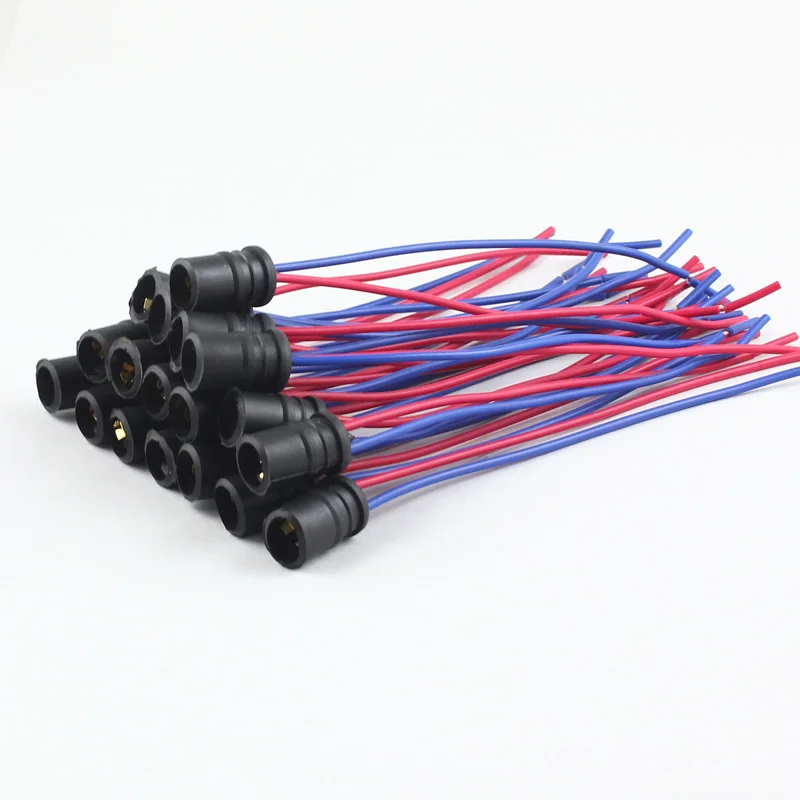 6-Pack T10 168 194 Male Connector Wiring Harness Plugs - For Car Lights Retrofit - 12V 18 AWG