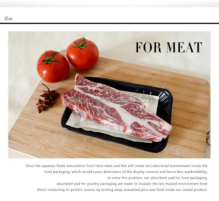 New Fish and Meat Preservative Absorbent Packing Pad for Transporting, Supermarket Meat Tray,butcher Shop