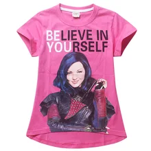 8 16Y Girls T shirt 2015 Descendants New Summer O Neck Short Sleeved Girls T
