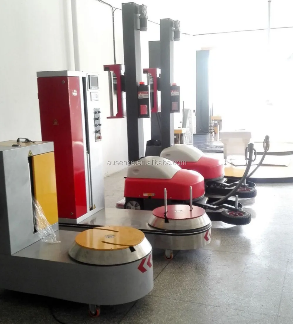 Fully automatic robot pallet wrapper machine self propelled