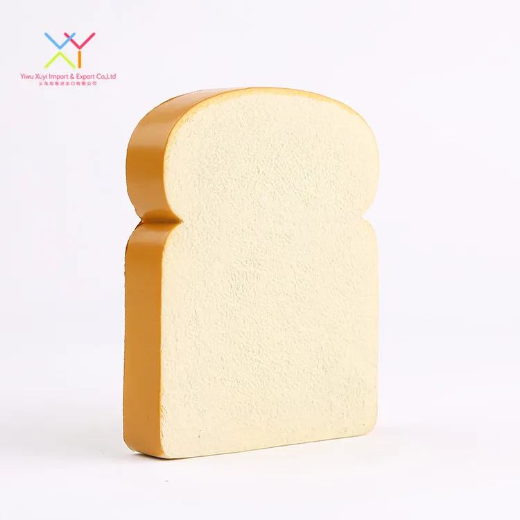 Factory Wholesale PU Cute Slice Of Bread Shape Food Stress Balls