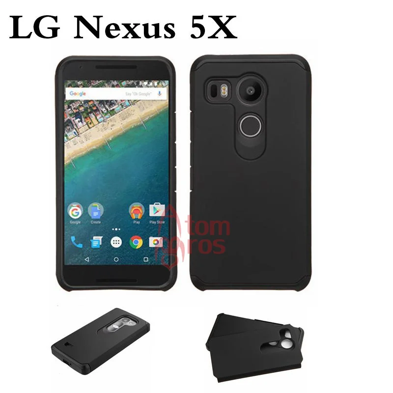 Hybrid Rugged Plastic Shockproof Armor Hard Case For LG Nexus 5X 5 2015 / Google Nexus Cover Protective Cases Card Holder