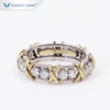 Tianyu moissanite ring yellow & white color 14k/18k solid gold ring design for man