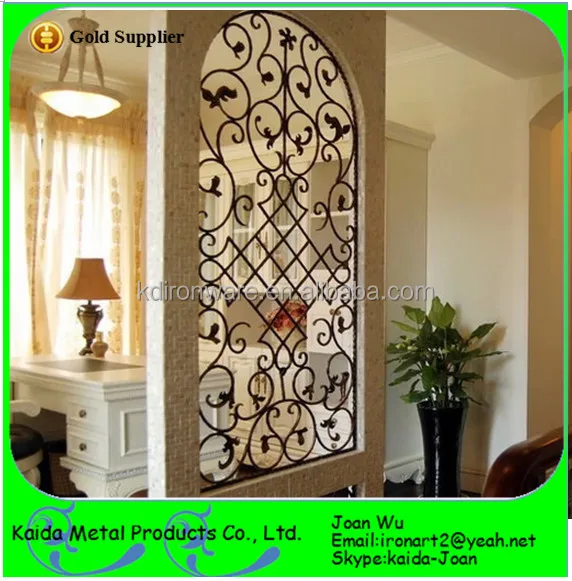 Beautiful Wrought Iron Room Dividers/screens Design With Scrolls Panels