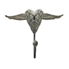 wrought iron heart and wings wall hook for home