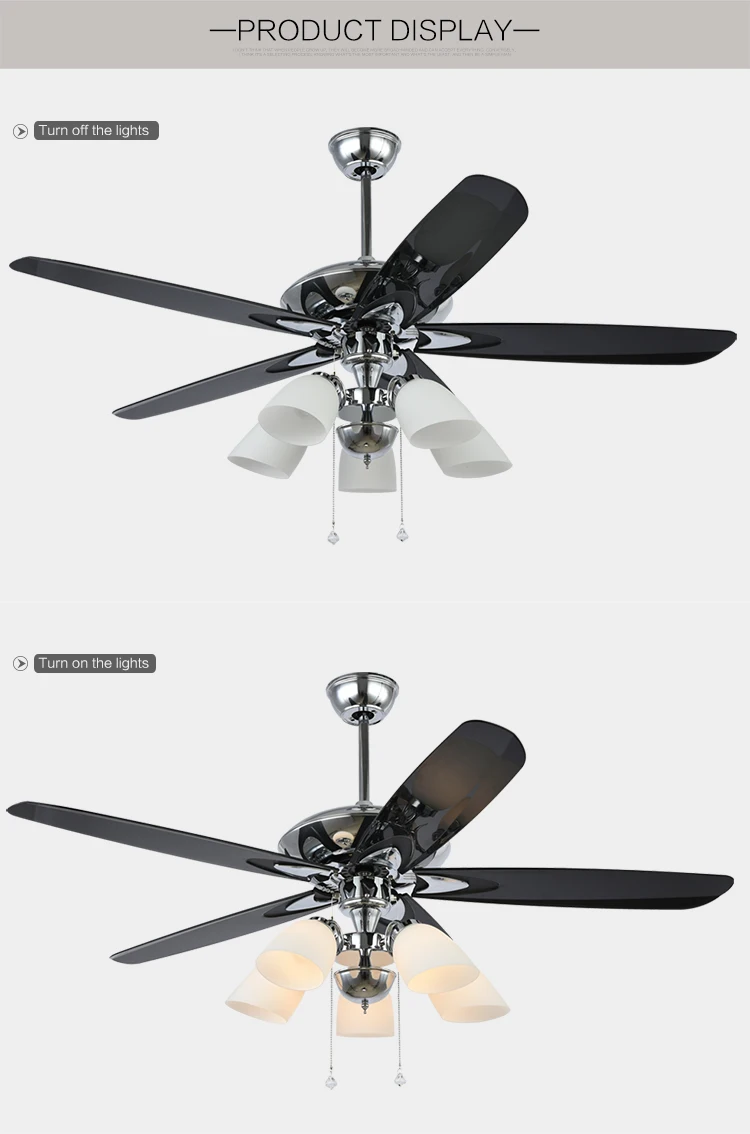 Low price Modern 5 blades 220v ceiling fan Pendant Lights energy saving
