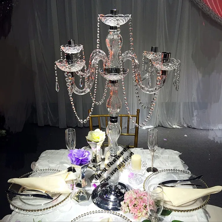 Tall wedding plastic candelabra acrylic candelabra centerpieces