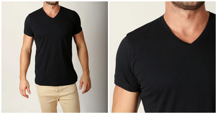 Mens Plain T Shirts Basic Tee Shirt V Shaped Neck - Buy Mens Plain T ...