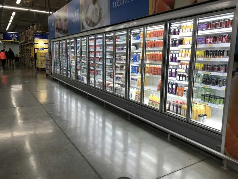 New Product Supermarket Upright Glass Door Multideck Beverage Cooler ...