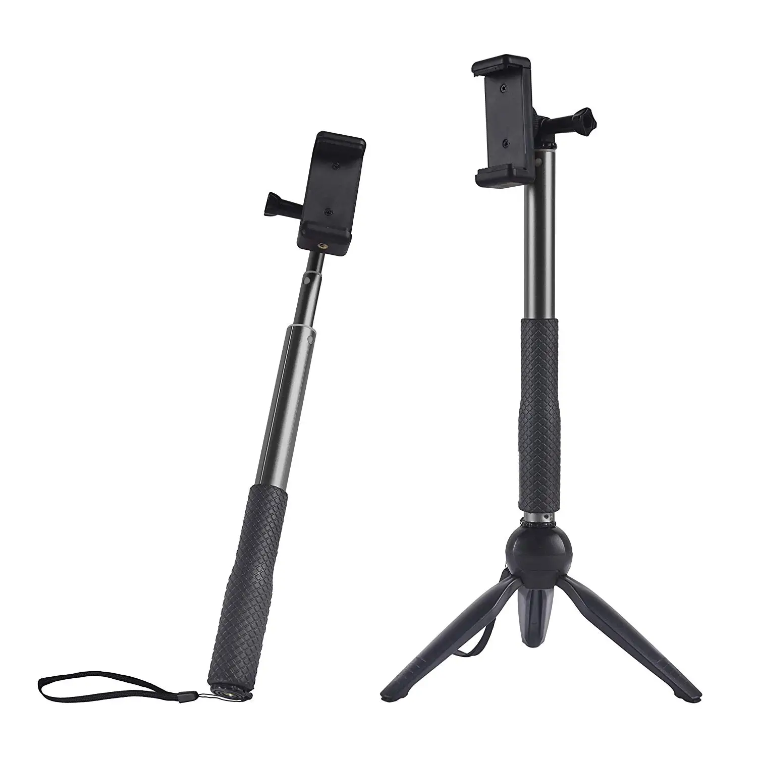UKCOCO Retractable Mini Tripod 2 Section Desktop Photography Triangle Bracket Black