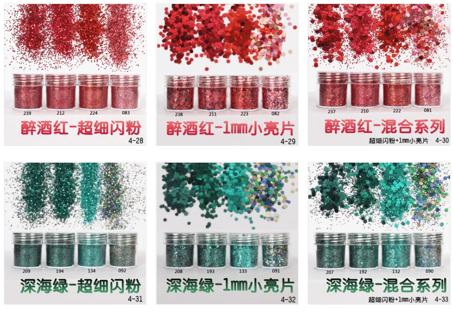 Different Sizes And Shapes Chunky Glitter Use In Body And Nail Glitter
