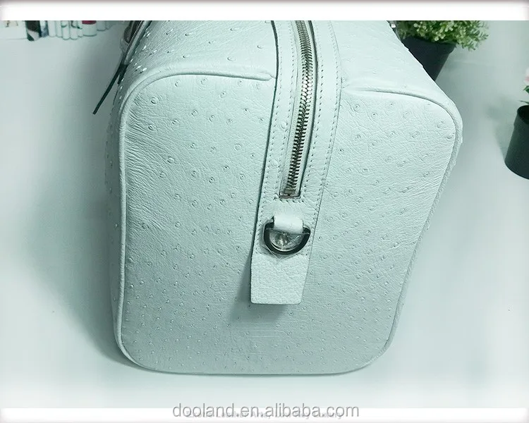 Luxury Real Exotic Genuine Ostrich Skin Leather Duffle Travel Weekend